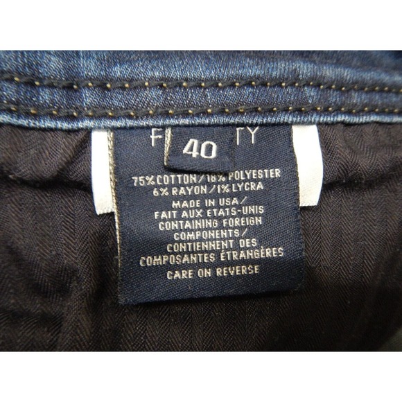 Fidelity Jimmy Straight Jeans Mens Size 40 Blue Dark Wash Faded Style Denim - Picture 5 of 11